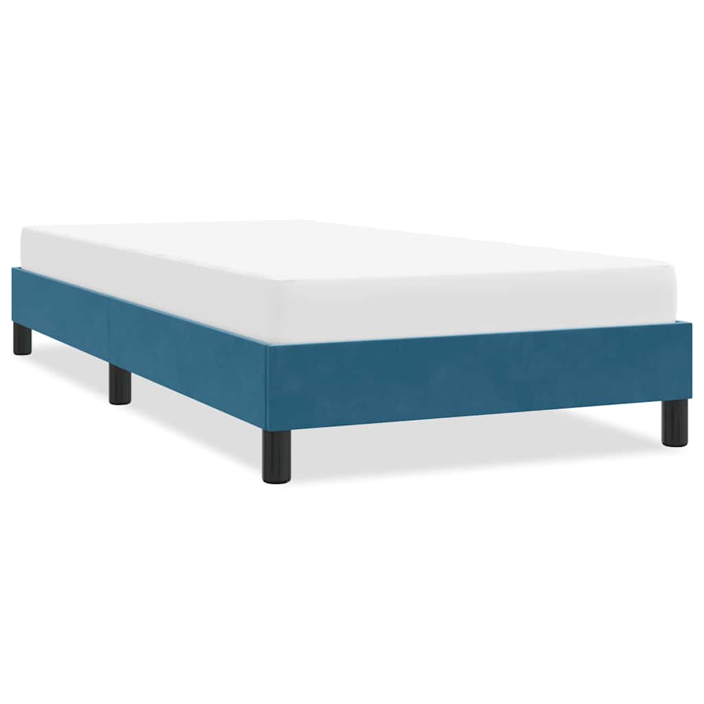 Bedframe zonder matras 90x220 cm fluweel donkerblauw is nu te koop bij PeponiXL, paradijselijk wonen!