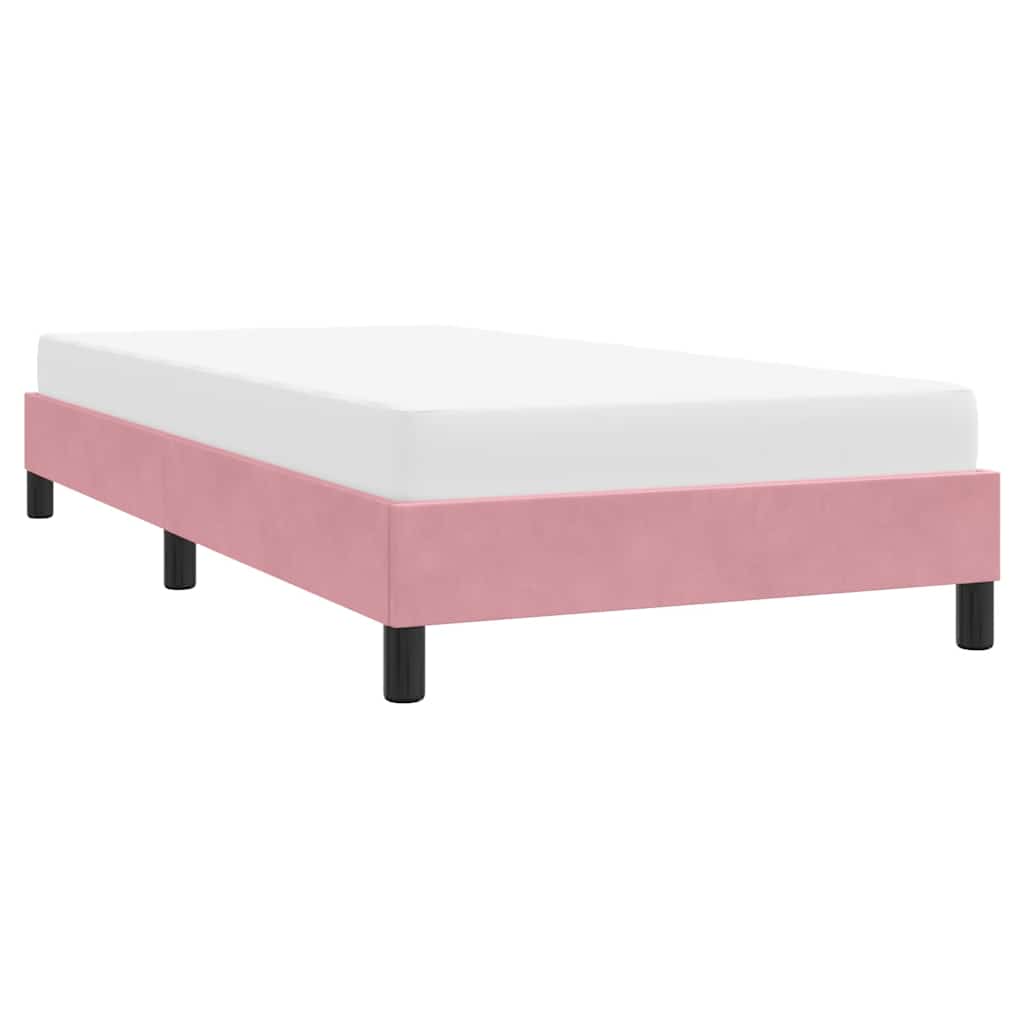 Bedframe zonder matras 90x220 cm fluweel roze is nu te koop bij PeponiXL, paradijselijk wonen!
