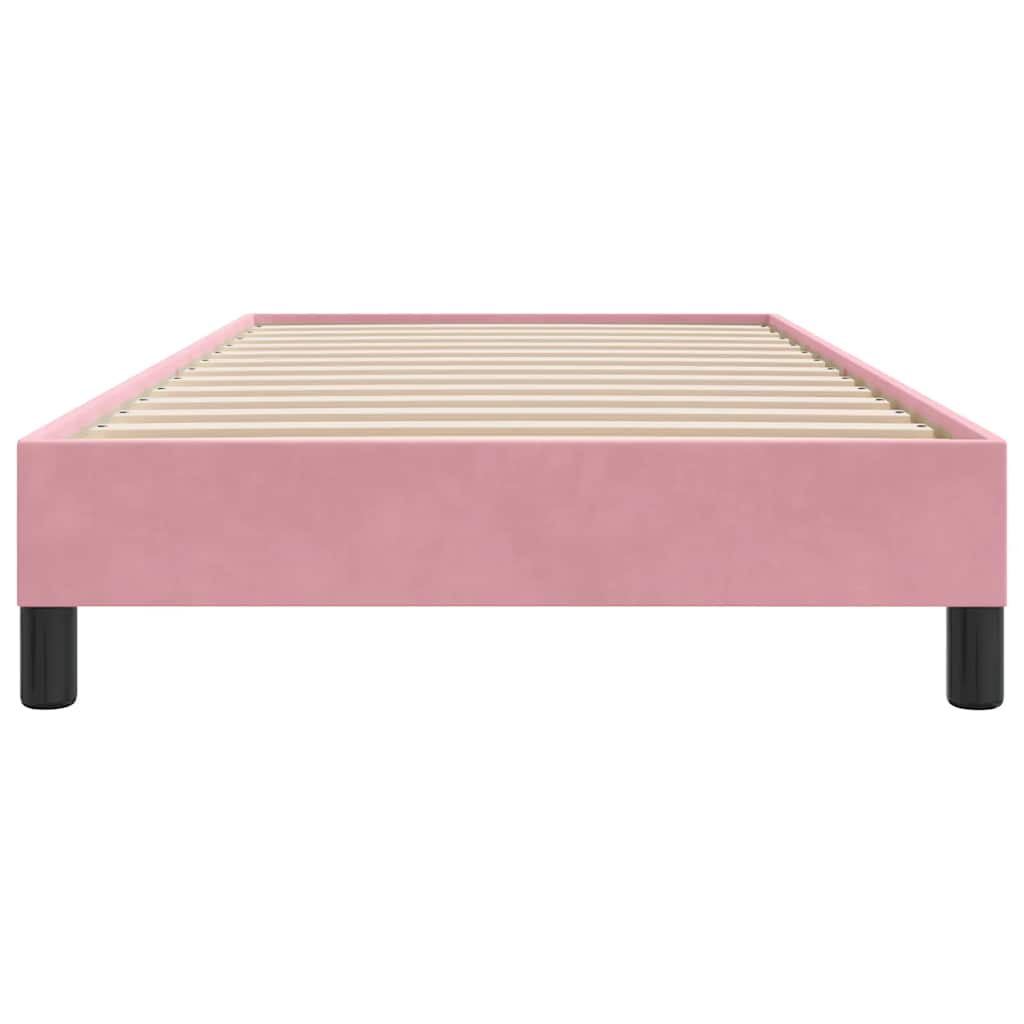 Bedframe zonder matras 90x220 cm fluweel roze is nu te koop bij PeponiXL, paradijselijk wonen!