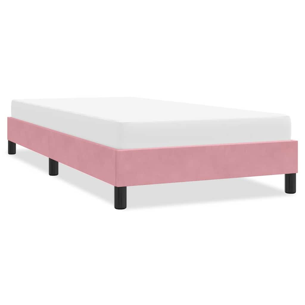 Bedframe zonder matras 90x220 cm fluweel roze is nu te koop bij PeponiXL, paradijselijk wonen!