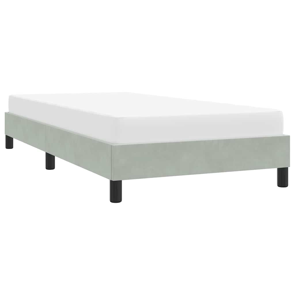 Bedframe zonder matras 100x220 cm fluweel lichtgrijs is nu te koop bij PeponiXL, paradijselijk wonen!