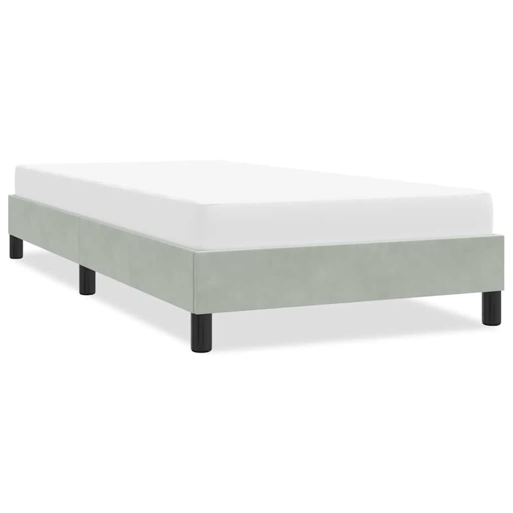 Bedframe zonder matras 100x220 cm fluweel lichtgrijs is nu te koop bij PeponiXL, paradijselijk wonen!