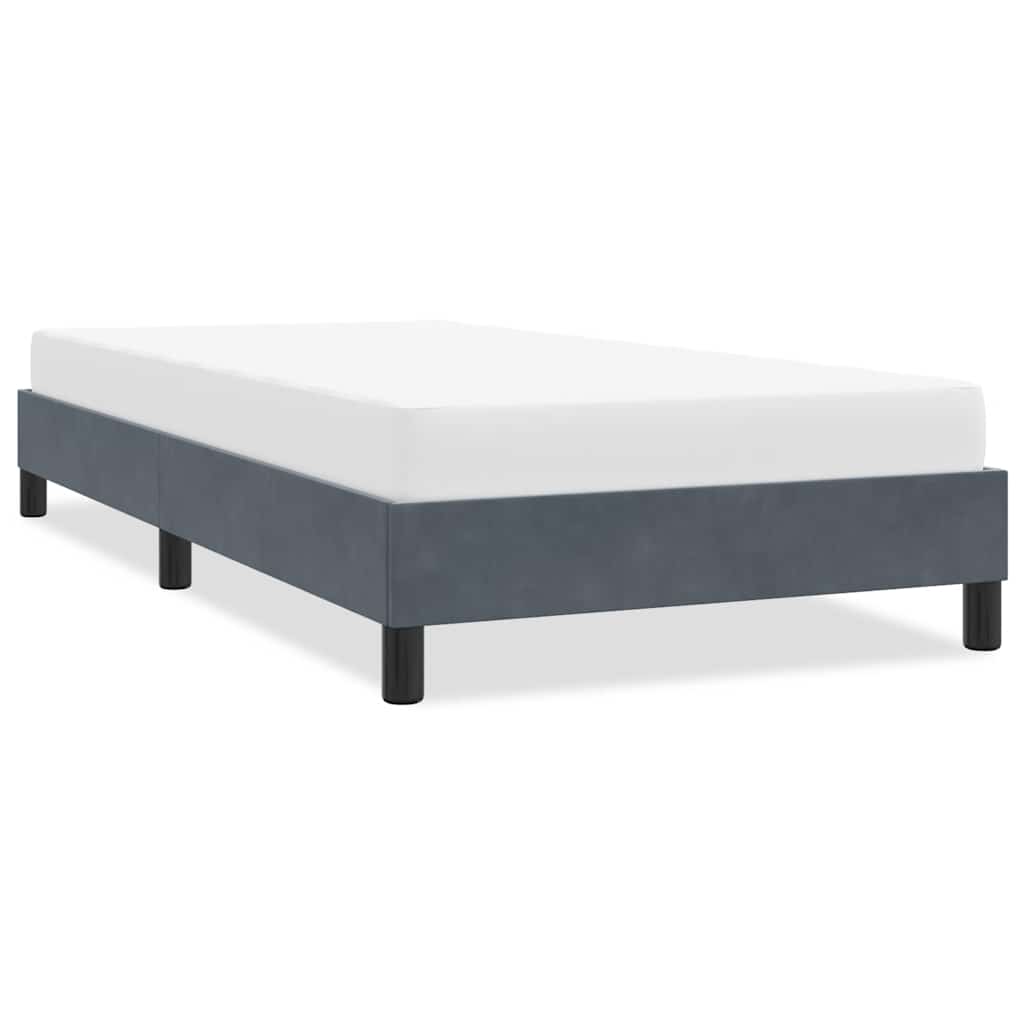 Bedframe zonder matras 100x220 cm fluweel donkergrijs is nu te koop bij PeponiXL, paradijselijk wonen!