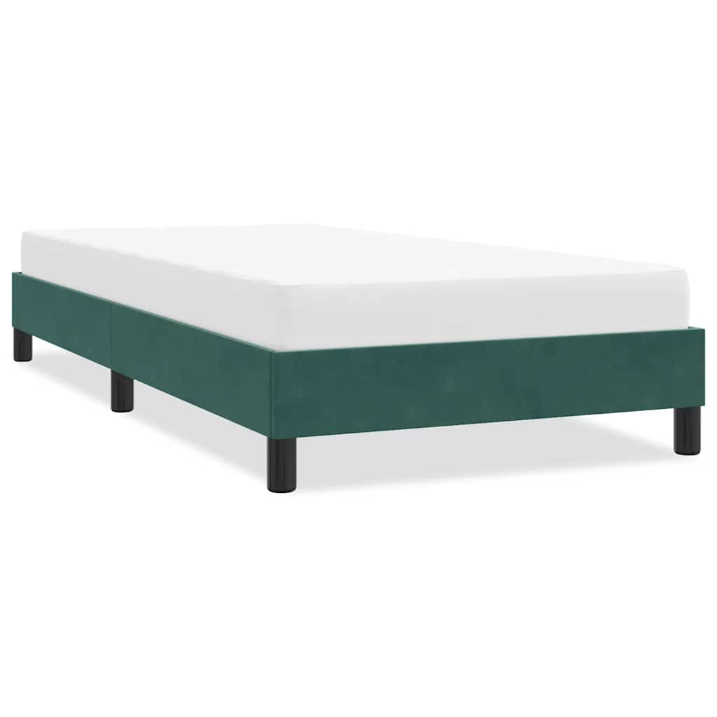 Bedframe zonder matras 100x220 cm fluweel donkergroen is nu te koop bij PeponiXL, paradijselijk wonen!