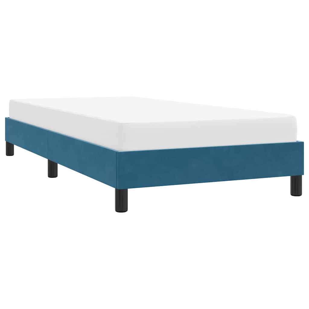 Bedframe zonder matras 100x220 cm fluweel donkerblauw is nu te koop bij PeponiXL, paradijselijk wonen!