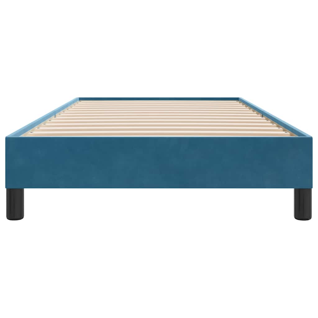 Bedframe zonder matras 100x220 cm fluweel donkerblauw is nu te koop bij PeponiXL, paradijselijk wonen!