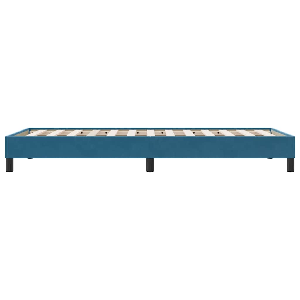 Bedframe zonder matras 100x220 cm fluweel donkerblauw is nu te koop bij PeponiXL, paradijselijk wonen!