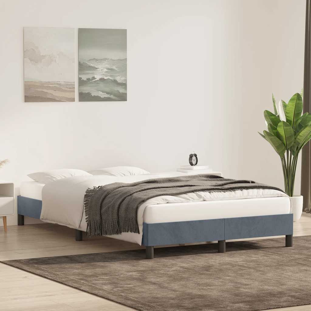 Bedframe zonder matras 120x220 cm fluweel donkergrijs is nu te koop bij PeponiXL, paradijselijk wonen!