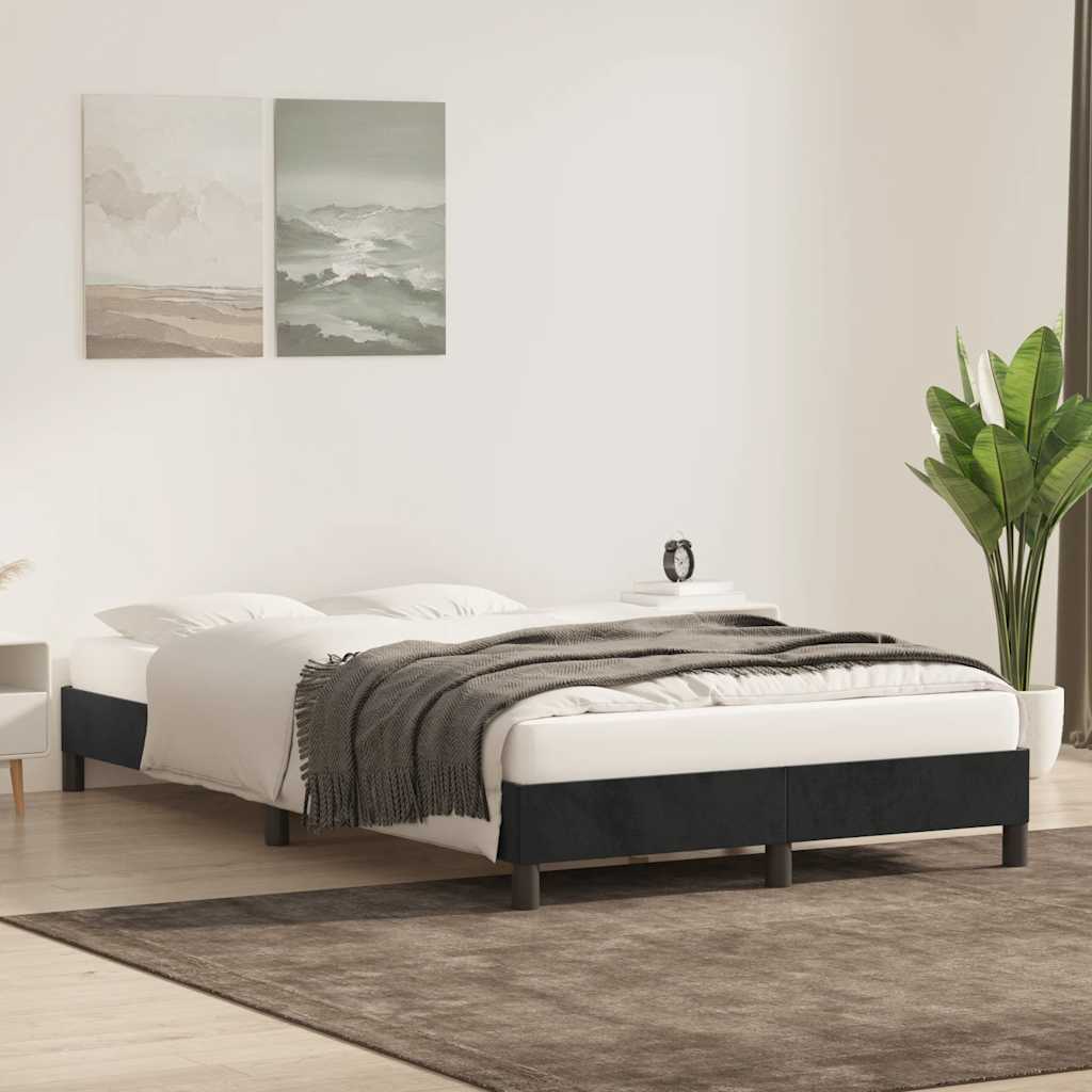 Bedframe zonder matras 120x220 cm fluweel zwart is nu te koop bij PeponiXL, paradijselijk wonen!