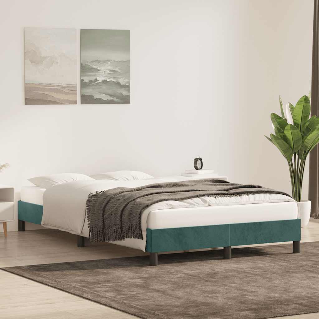 Bedframe zonder matras 120x220 cm fluweel donkergroen is nu te koop bij PeponiXL, paradijselijk wonen!