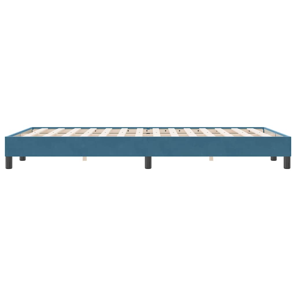 Bedframe zonder matras 120x220 cm fluweel donkerblauw is nu te koop bij PeponiXL, paradijselijk wonen!