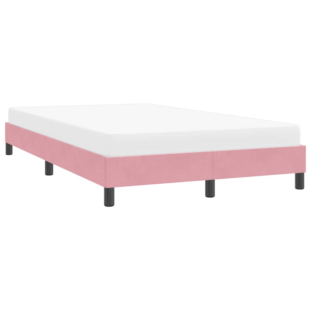 Bedframe zonder matras 120x220 cm fluweel roze is nu te koop bij PeponiXL, paradijselijk wonen!
