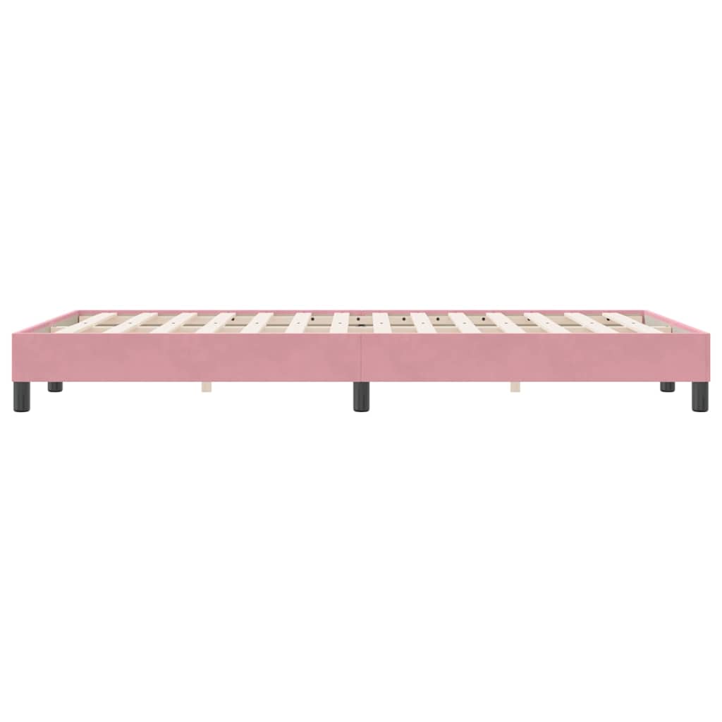 Bedframe zonder matras 120x220 cm fluweel roze is nu te koop bij PeponiXL, paradijselijk wonen!