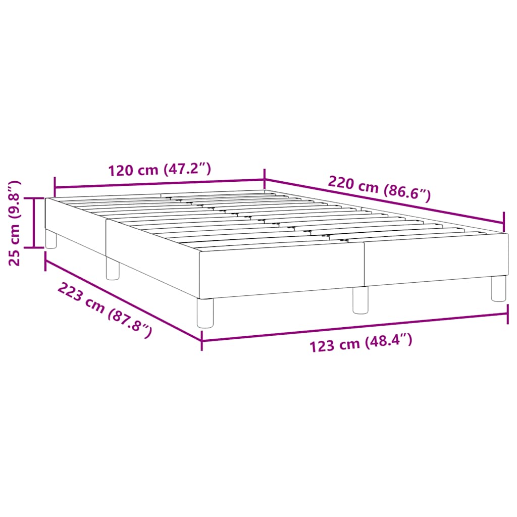 Bedframe zonder matras 120x220 cm fluweel roze is nu te koop bij PeponiXL, paradijselijk wonen!