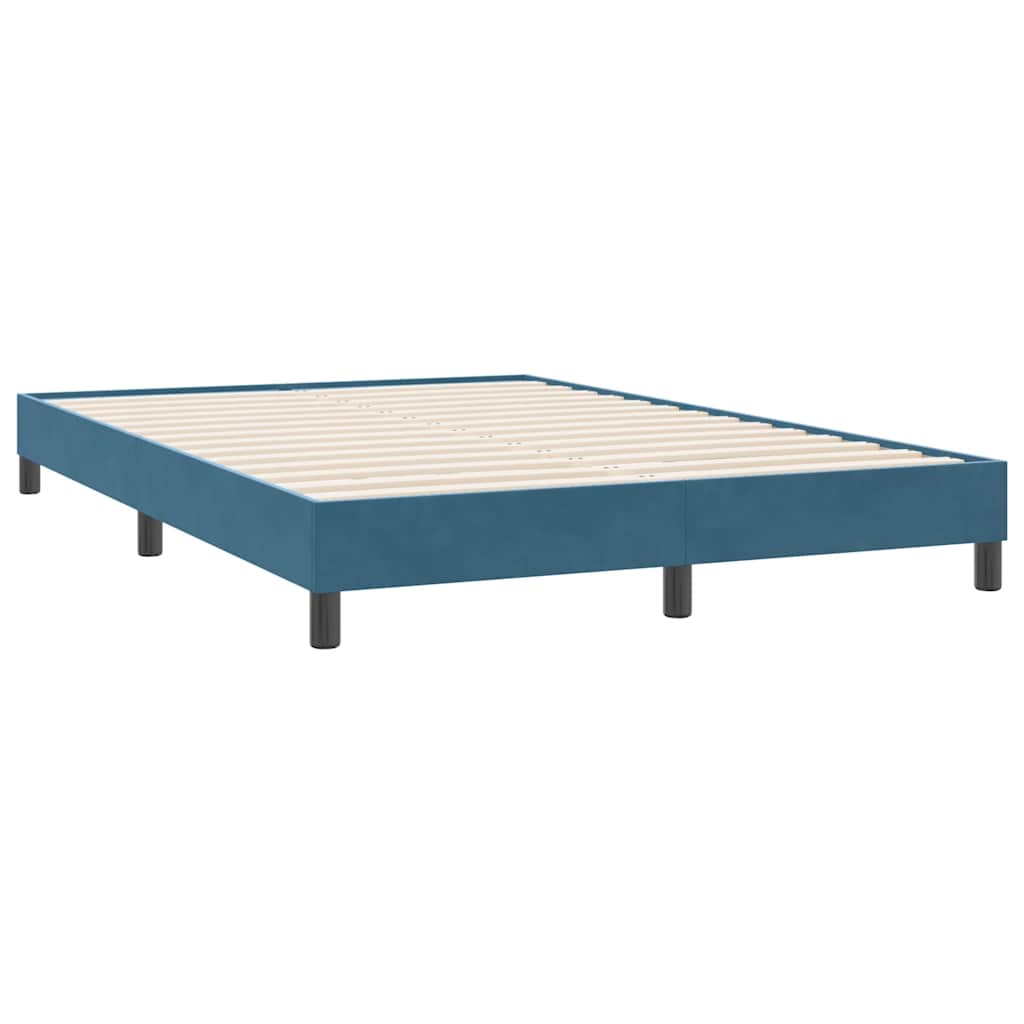 Bedframe zonder matras 140x220 cm fluweel donkerblauw is nu te koop bij PeponiXL, paradijselijk wonen!