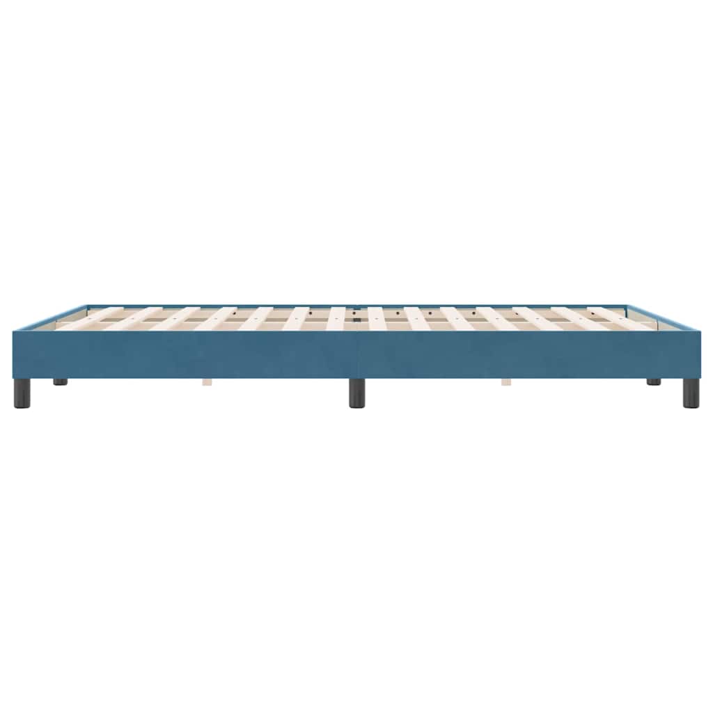 Bedframe zonder matras 140x220 cm fluweel donkerblauw is nu te koop bij PeponiXL, paradijselijk wonen!