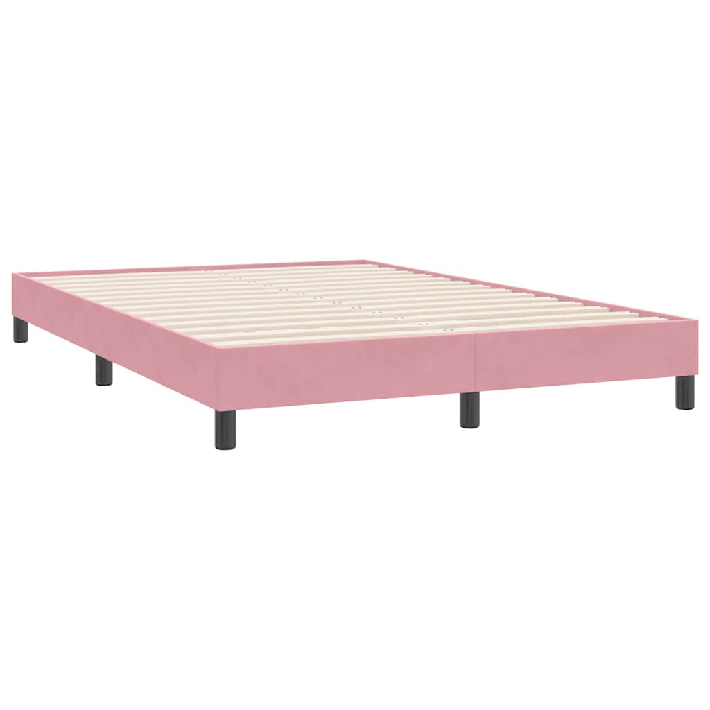 Bedframe zonder matras 140x220 cm fluweel roze is nu te koop bij PeponiXL, paradijselijk wonen!