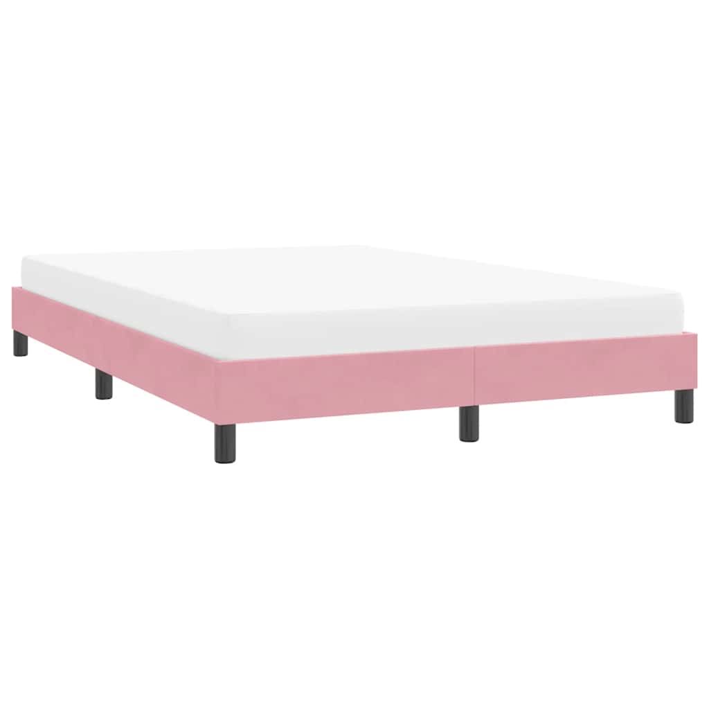 Bedframe zonder matras 140x220 cm fluweel roze is nu te koop bij PeponiXL, paradijselijk wonen!