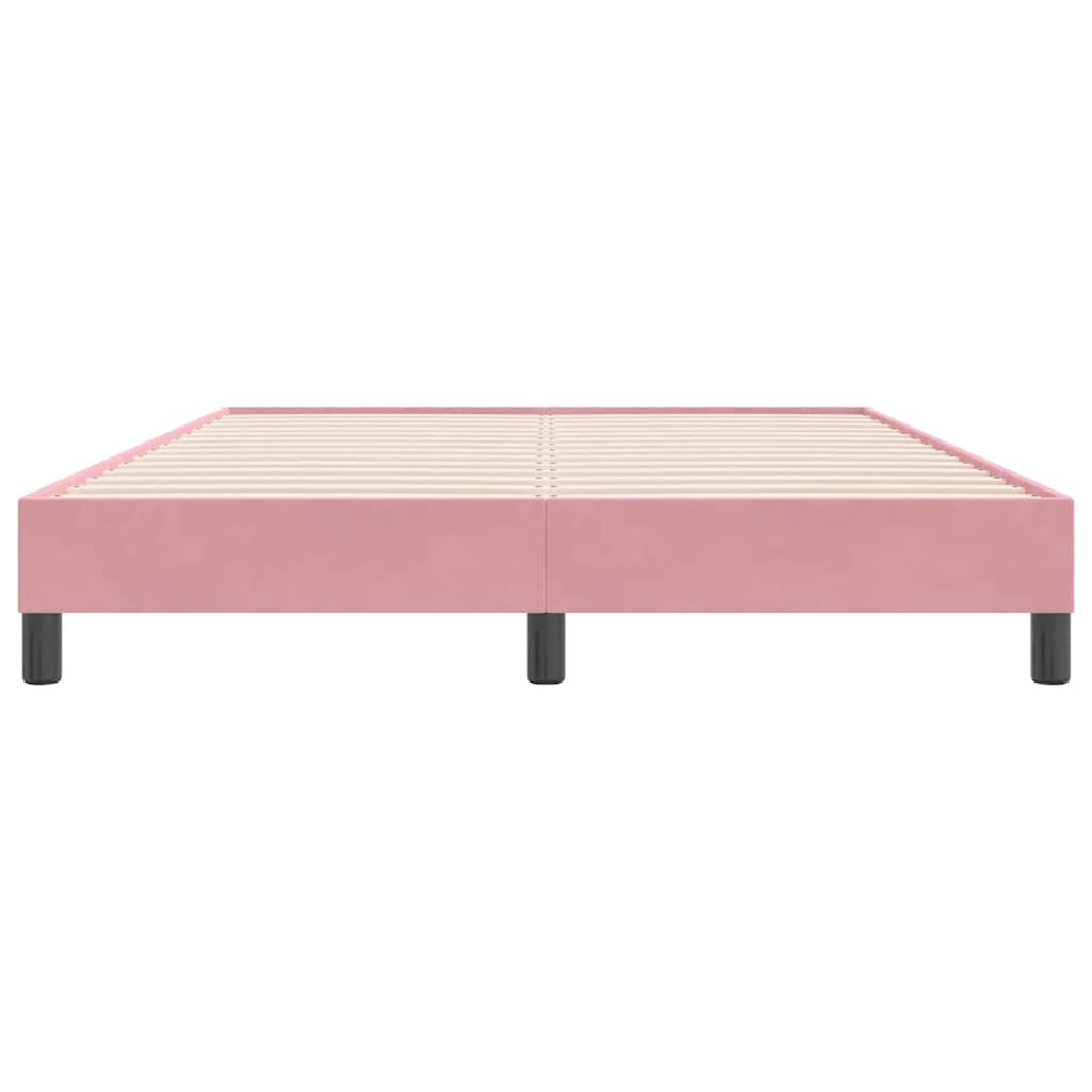 Bedframe zonder matras 140x220 cm fluweel roze is nu te koop bij PeponiXL, paradijselijk wonen!