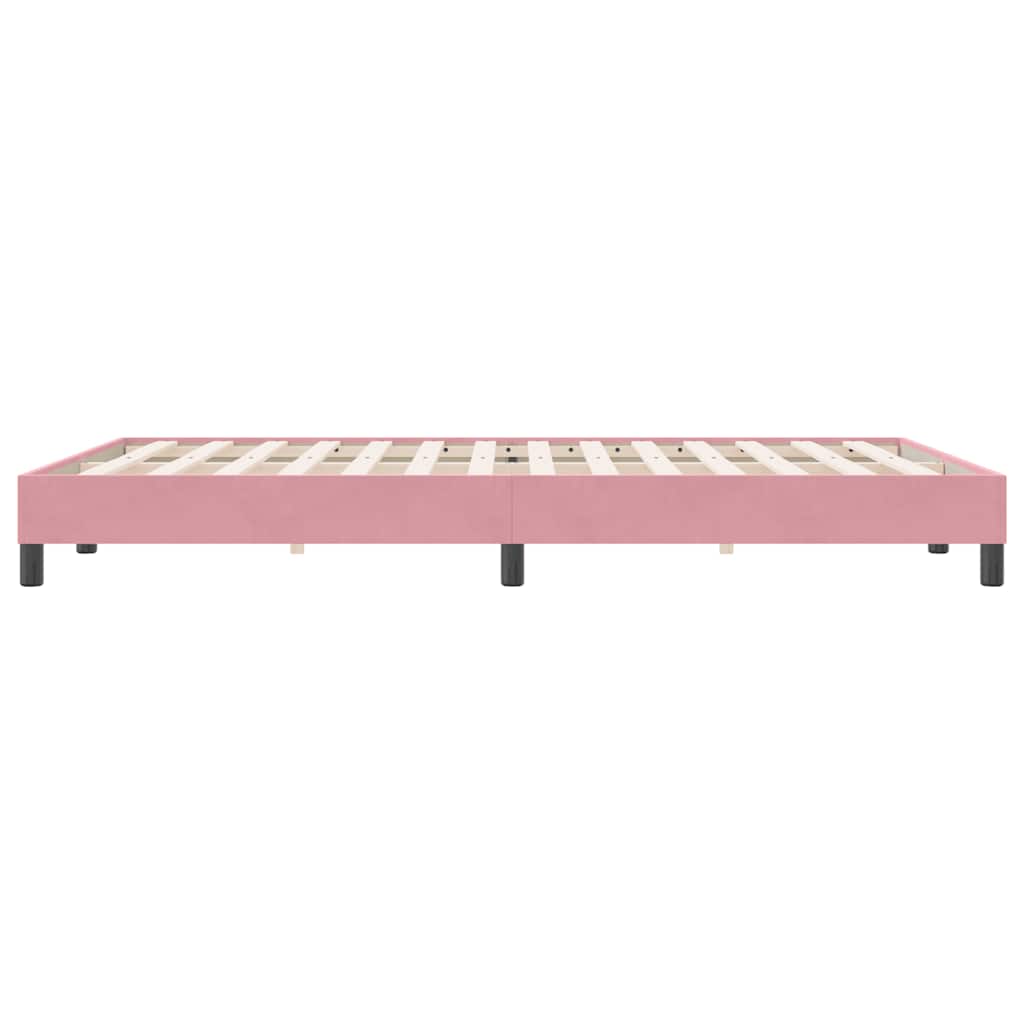 Bedframe zonder matras 140x220 cm fluweel roze is nu te koop bij PeponiXL, paradijselijk wonen!