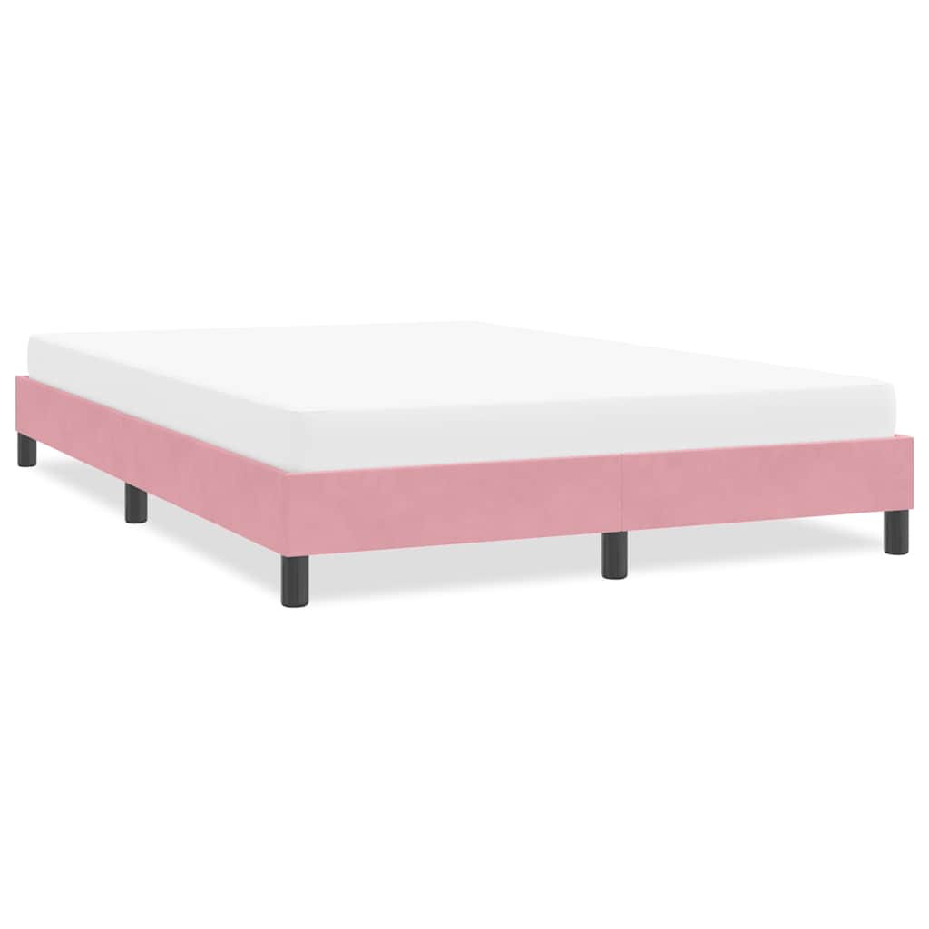 Bedframe zonder matras 140x220 cm fluweel roze is nu te koop bij PeponiXL, paradijselijk wonen!