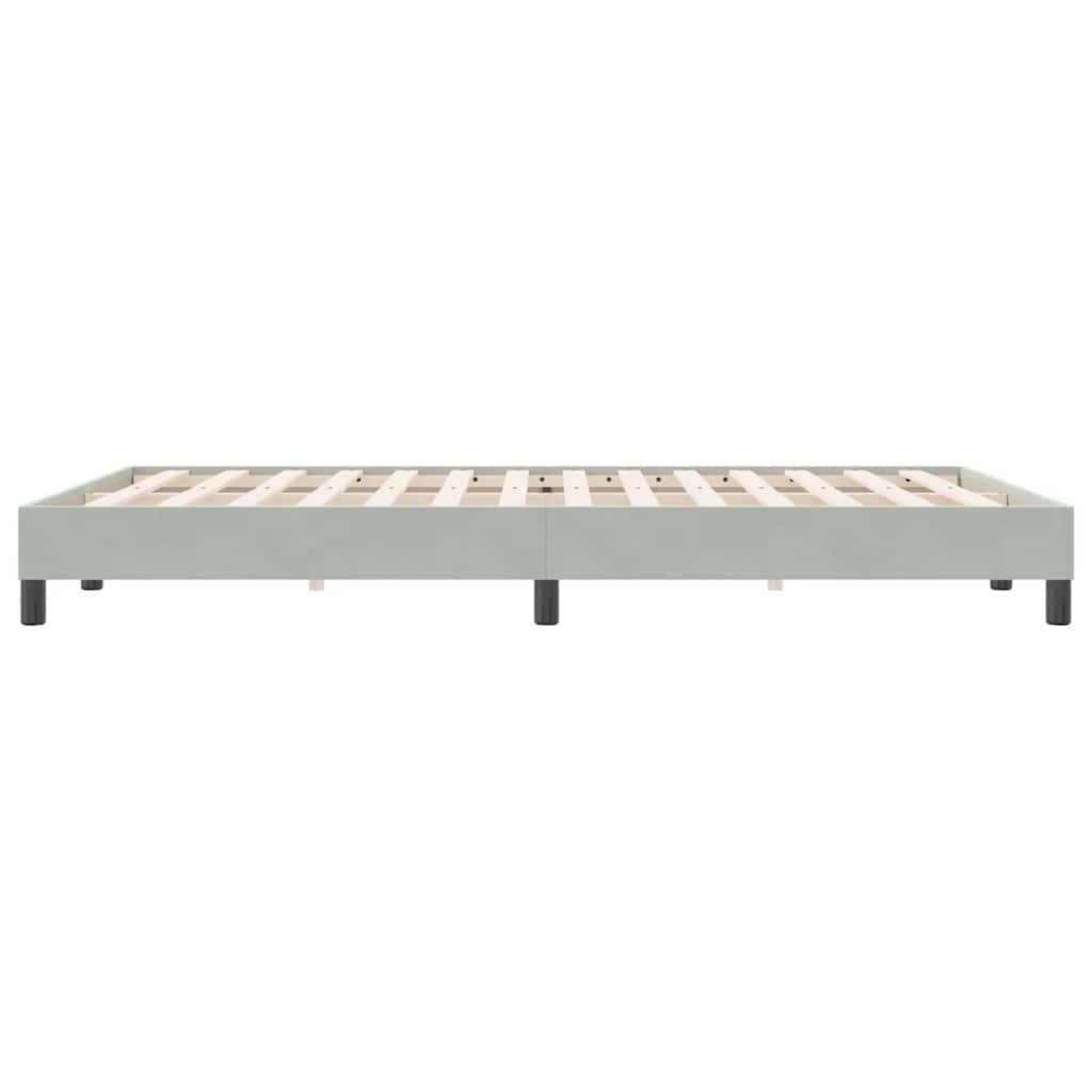 Bedframe zonder matras 160x220 cm fluweel lichtgrijs is nu te koop bij PeponiXL, paradijselijk wonen!