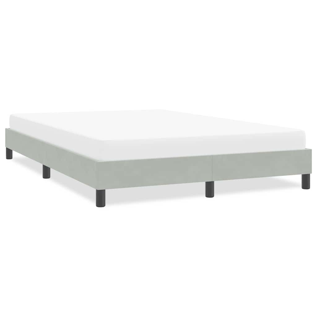 Bedframe zonder matras 160x220 cm fluweel lichtgrijs is nu te koop bij PeponiXL, paradijselijk wonen!