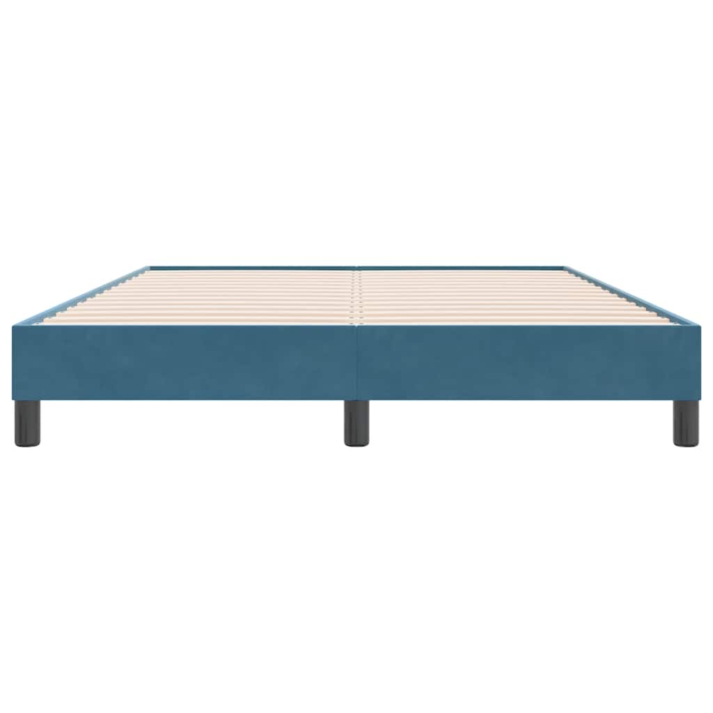 Bedframe zonder matras 160x220 cm fluweel donkerblauw is nu te koop bij PeponiXL, paradijselijk wonen!