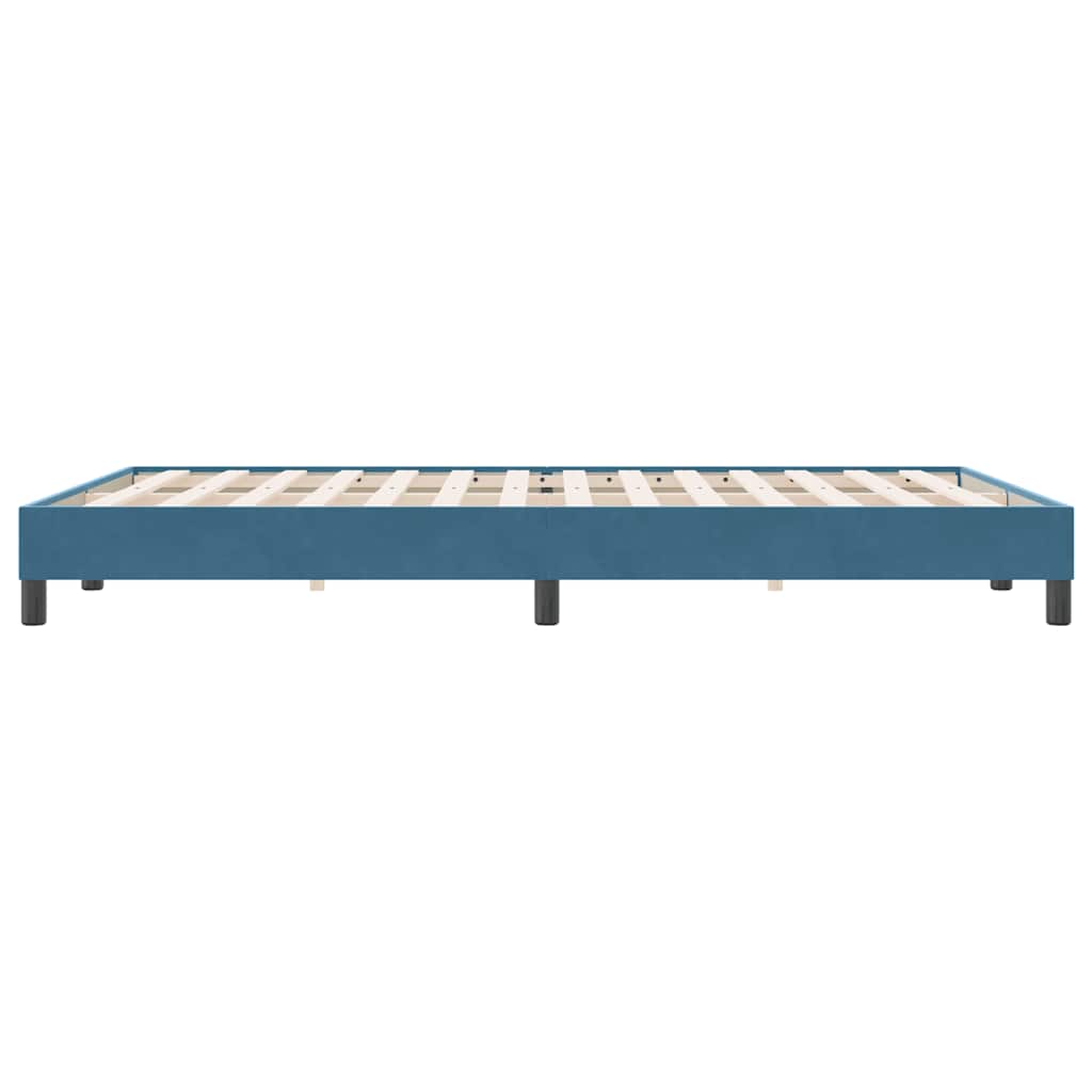 Bedframe zonder matras 160x220 cm fluweel donkerblauw is nu te koop bij PeponiXL, paradijselijk wonen!