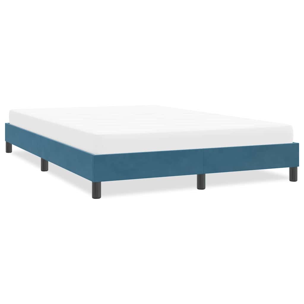 Bedframe zonder matras 160x220 cm fluweel donkerblauw is nu te koop bij PeponiXL, paradijselijk wonen!