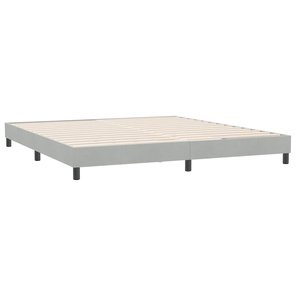 Bedframe zonder matras 180x220 cm fluweel lichtgrijs is nu te koop bij PeponiXL, paradijselijk wonen!