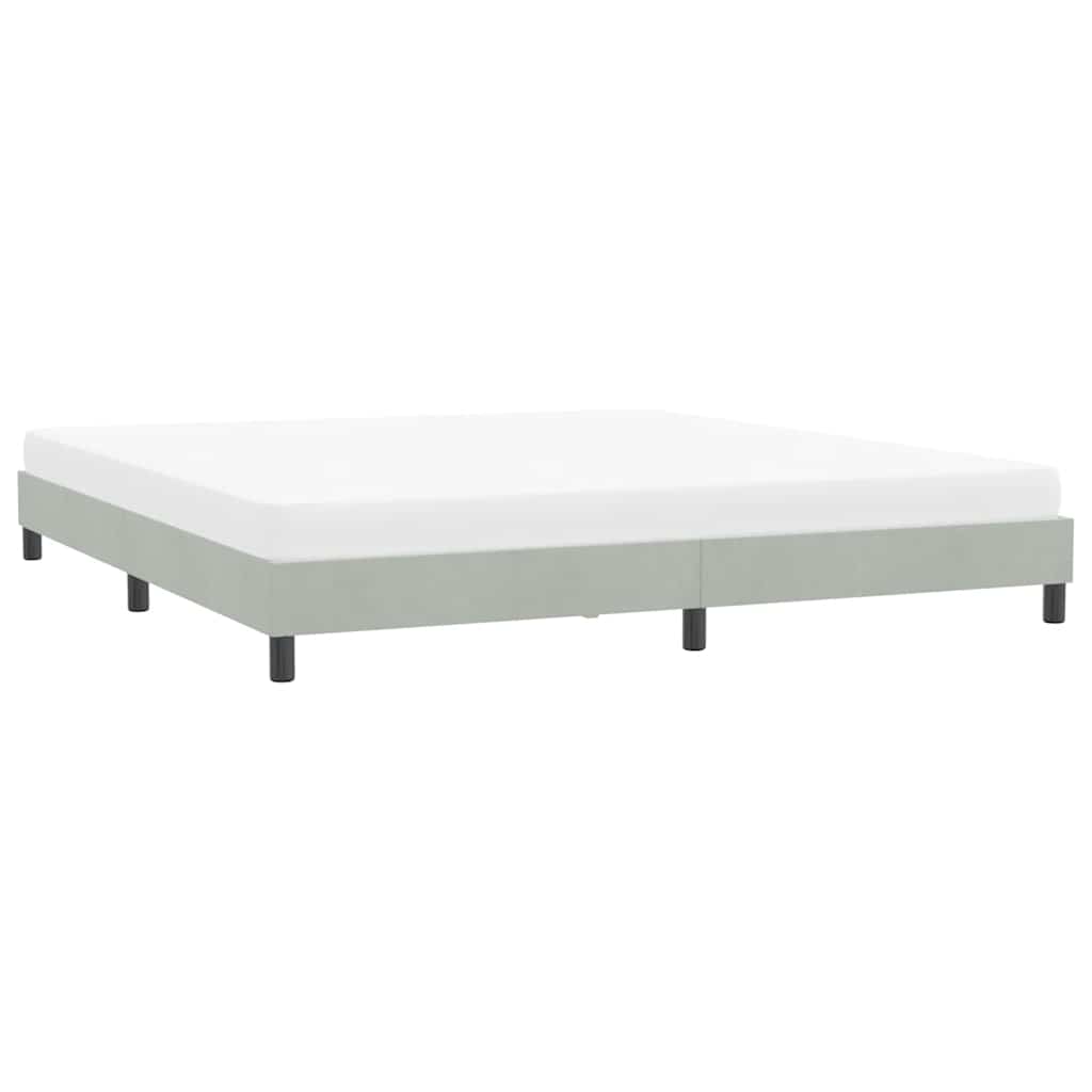 Bedframe zonder matras 180x220 cm fluweel lichtgrijs is nu te koop bij PeponiXL, paradijselijk wonen!