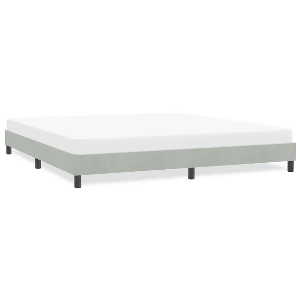 Bedframe zonder matras 180x220 cm fluweel lichtgrijs is nu te koop bij PeponiXL, paradijselijk wonen!
