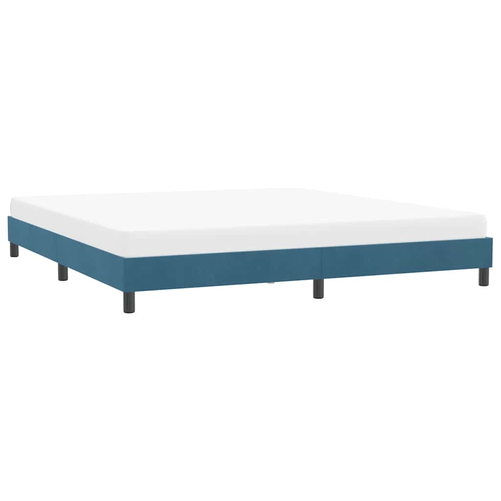 Bedframe zonder matras 180x220 cm fluweel donkerblauw is nu te koop bij PeponiXL, paradijselijk wonen!