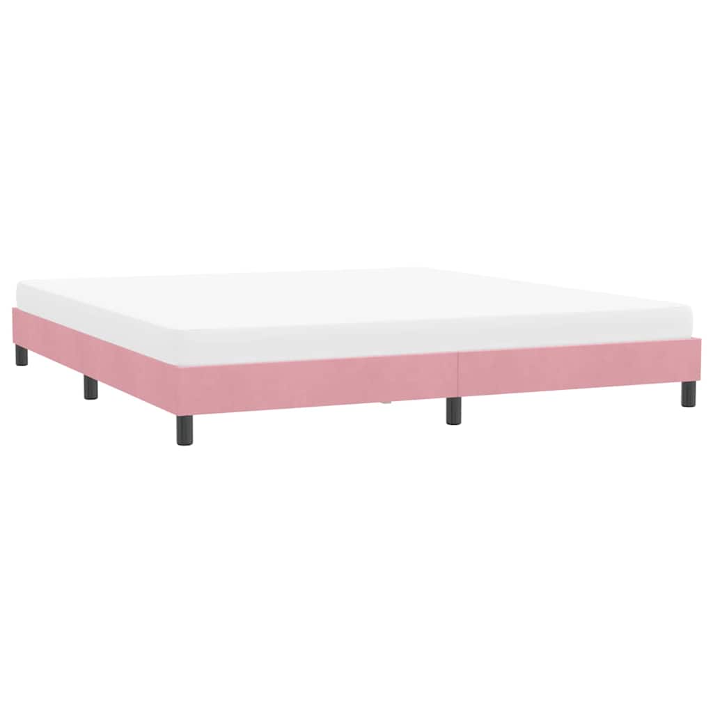 Bedframe zonder matras 180x220 cm fluweel roze is nu te koop bij PeponiXL, paradijselijk wonen!