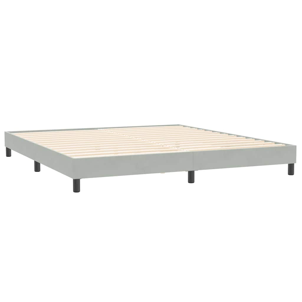 Bedframe zonder matras 200x220 cm fluweel lichtgrijs is nu te koop bij PeponiXL, paradijselijk wonen!