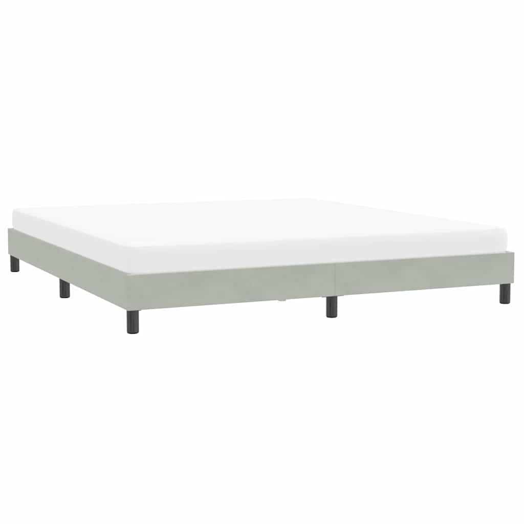 Bedframe zonder matras 200x220 cm fluweel lichtgrijs is nu te koop bij PeponiXL, paradijselijk wonen!