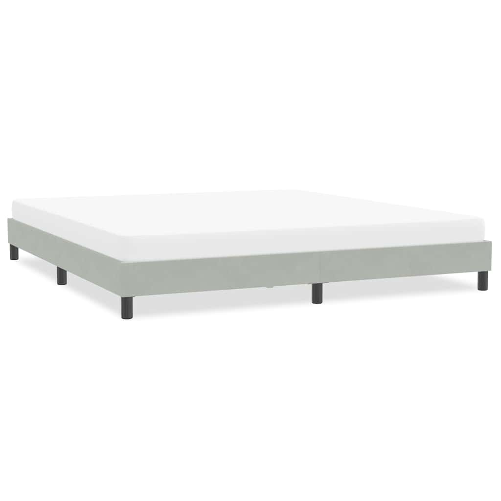 Bedframe zonder matras 200x220 cm fluweel lichtgrijs is nu te koop bij PeponiXL, paradijselijk wonen!