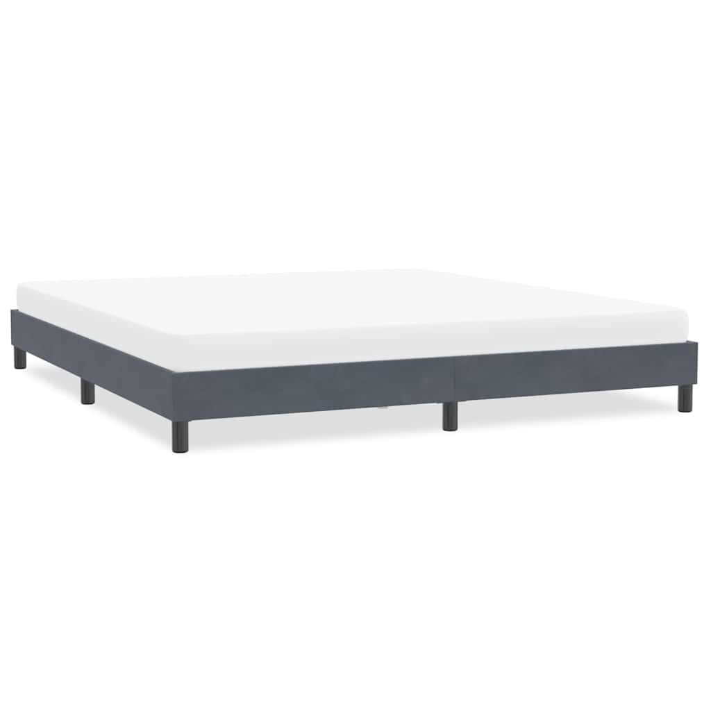 Bedframe zonder matras 200x220 cm fluweel donkergrijs is nu te koop bij PeponiXL, paradijselijk wonen!