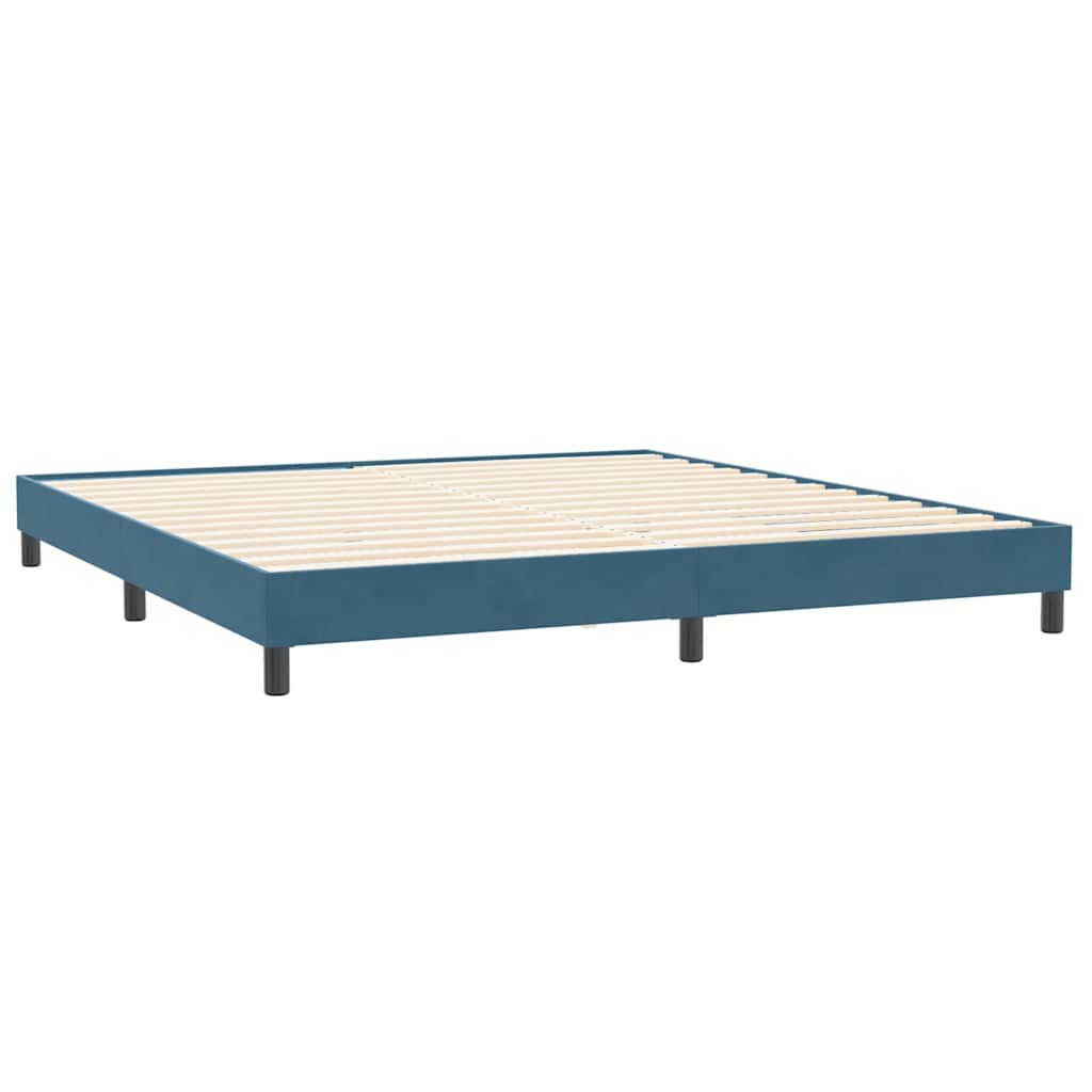 Bedframe zonder matras 200x220 cm fluweel donkerblauw is nu te koop bij PeponiXL, paradijselijk wonen!