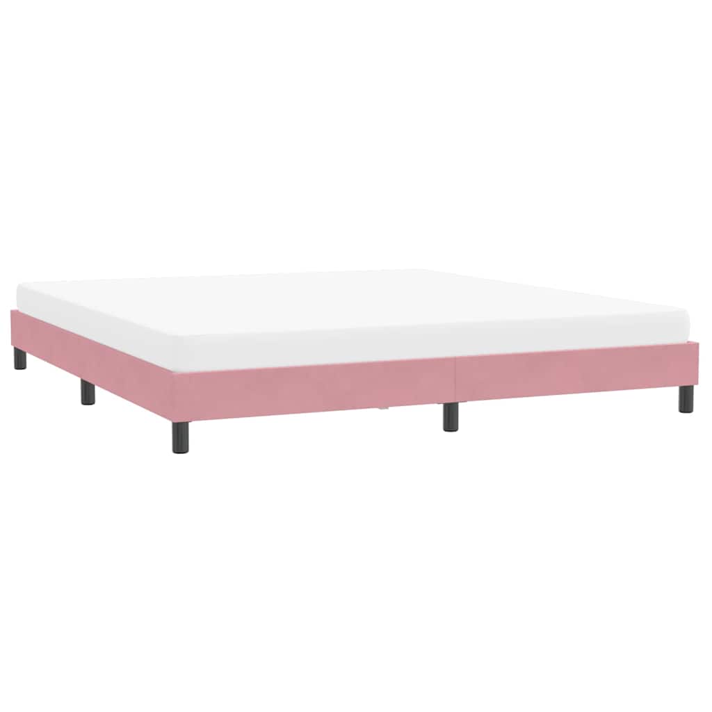 Bedframe zonder matras 200x220 cm fluweel roze is nu te koop bij PeponiXL, paradijselijk wonen!