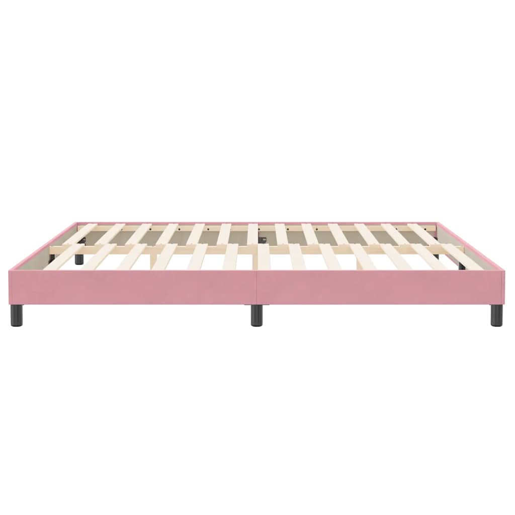 Bedframe zonder matras 200x220 cm fluweel roze is nu te koop bij PeponiXL, paradijselijk wonen!
