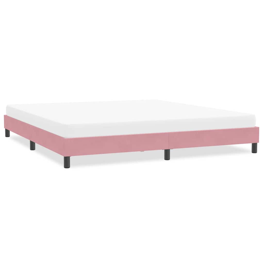 Bedframe zonder matras 200x220 cm fluweel roze is nu te koop bij PeponiXL, paradijselijk wonen!