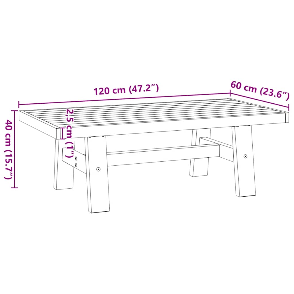 Salontafel NOAIN A-vormige poten 120x60x40 cm massief hout is nu te koop bij PeponiXL, paradijselijk wonen!