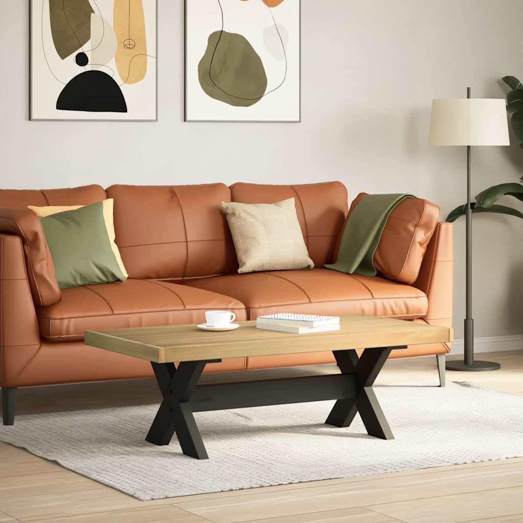 Salontafel NOAIN X-vormige poten 120x60x40 cm massief hout is nu te koop bij PeponiXL, paradijselijk wonen!