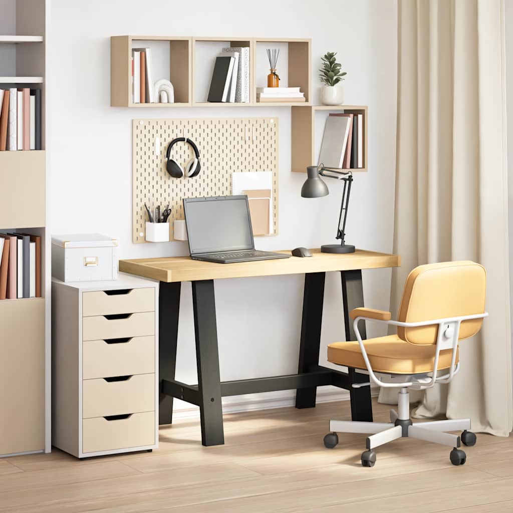 Bureau NOAIN A-vormige poten 120x50x75 cm massief hout is nu te koop bij PeponiXL, paradijselijk wonen!