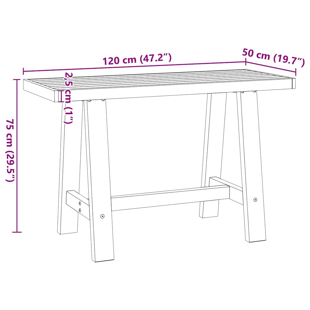 Bureau NOAIN A-vormige poten 120x50x75 cm massief hout is nu te koop bij PeponiXL, paradijselijk wonen!