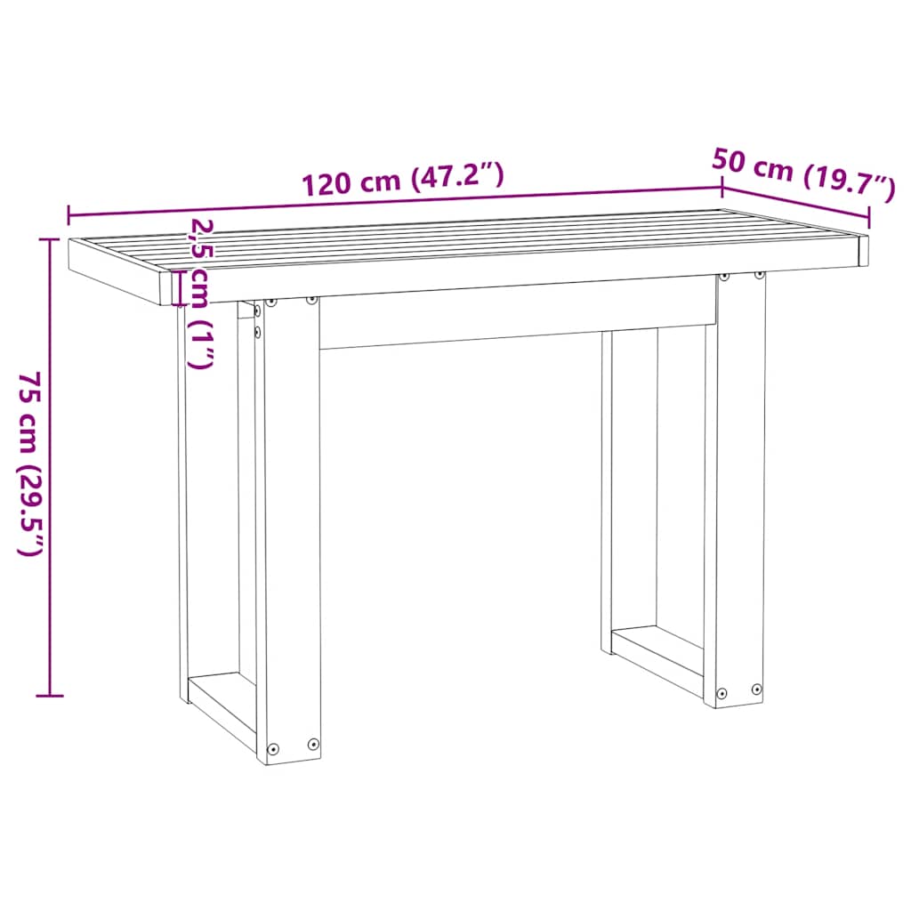 Bureau NOAIN U-vormige poten 120x50x75 cm massief hout is nu te koop bij PeponiXL, paradijselijk wonen!