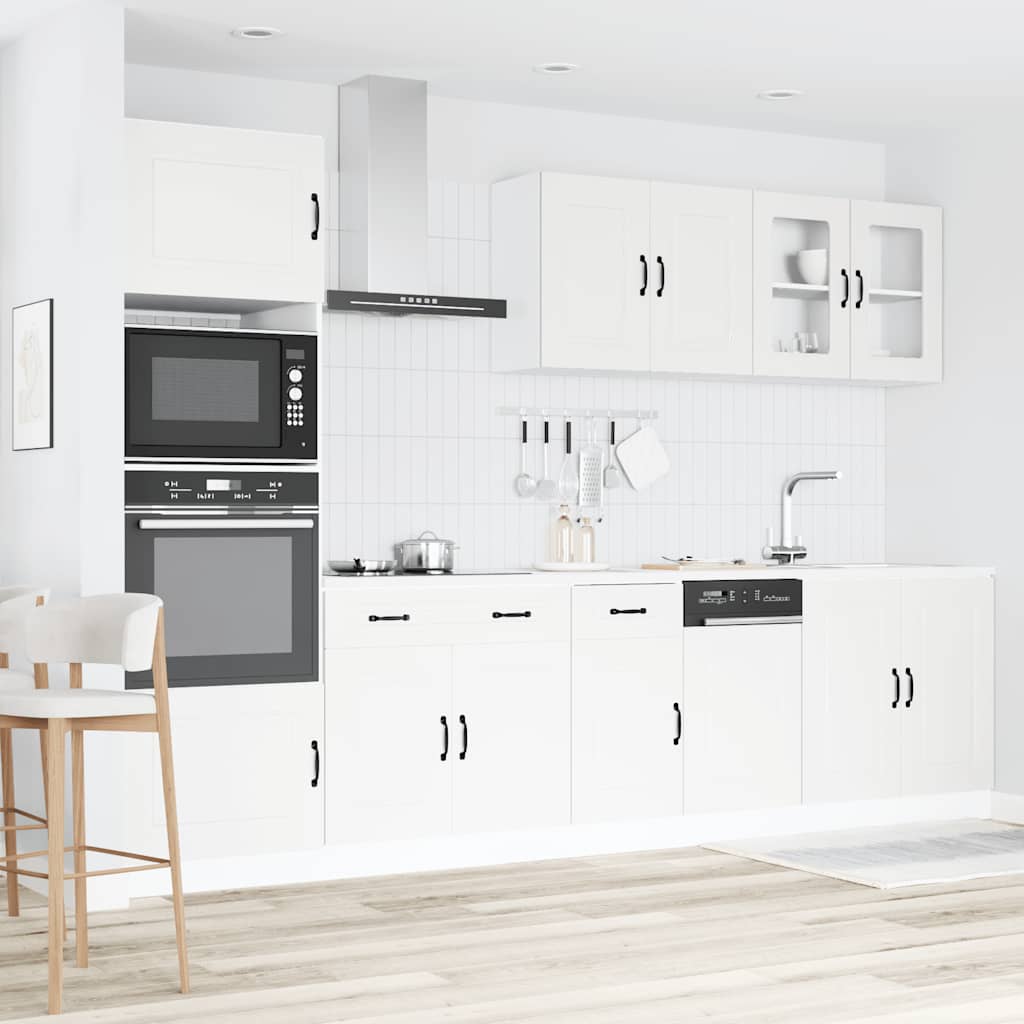 7-delige Keukenkastenset Kalmar bewerkt hout wit is nu te koop bij PeponiXL, paradijselijk wonen!
