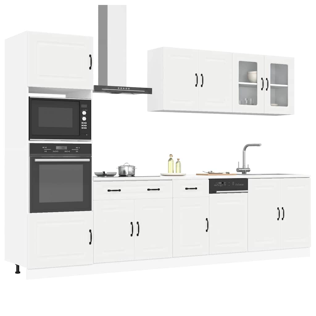 7-delige Keukenkastenset Kalmar bewerkt hout wit is nu te koop bij PeponiXL, paradijselijk wonen!